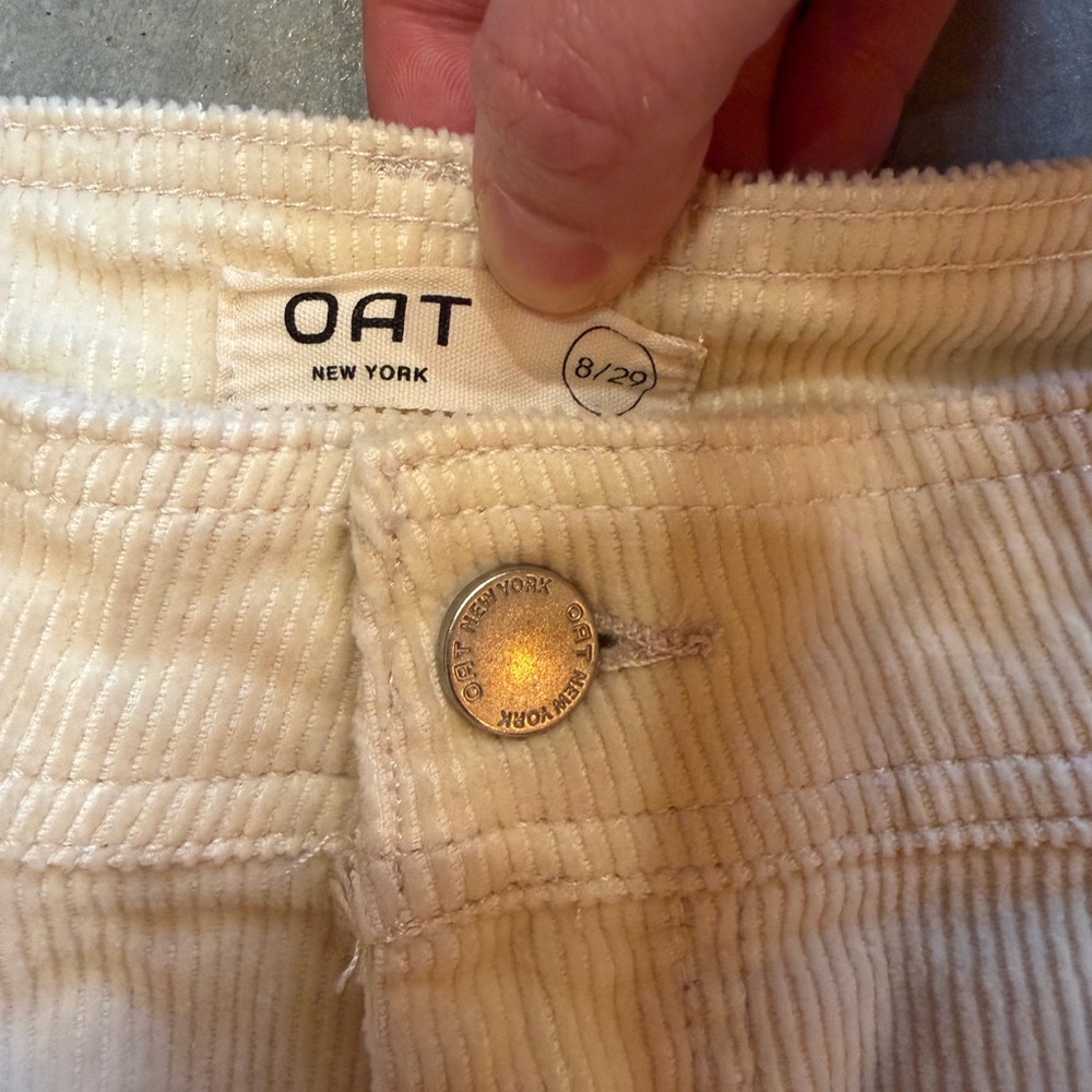OAT New York Women’s Cream Corduroy Wide Leg